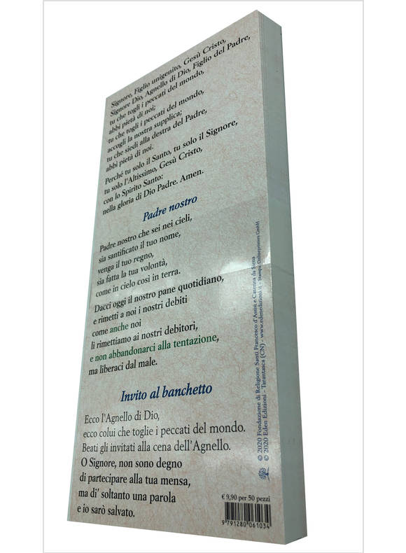 Confezione Da 50 Pezzi Cartoncini Plastificati Preghiere Messale Cei