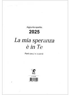 LA MIA SPERANZA E' IN TE AGGIUNTA SPARTITO MUSICALE 2025