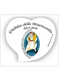 MAGNETICO IN RESINA A FORMA DI CUORE CON LOGO GIUBILEO