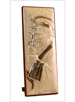 QUADRETTO SANTO GIOVANNI PAOLO II ARGENTO CM 4 X 10