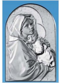 QUADRETTO LEGNO ARCO CM 13 X 18 MADONNA FERRUZZI ARGENTO 925