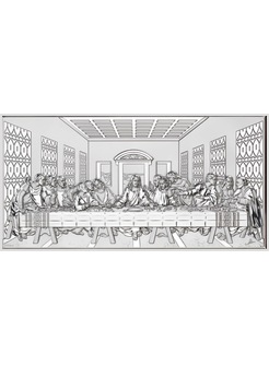 QUADRO ULTIMA CENA ARGENTO CM 9,5 X 5