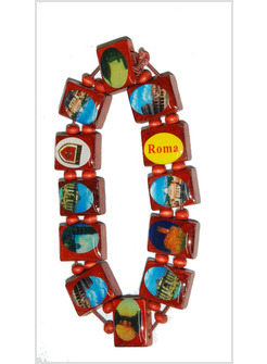 BRACCIALETTO LEGNO SOUVENIR FOTO DI ROMA