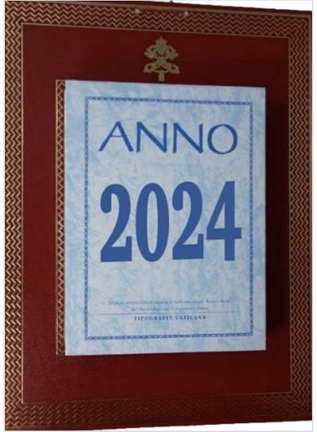 CALENDARIO VATICANA 2024 BLOCCO CON CARTONE ROSSO