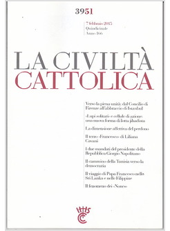 LA CIVILTA' CATTOLICA 3951 7 FEBBRAIO 2015 