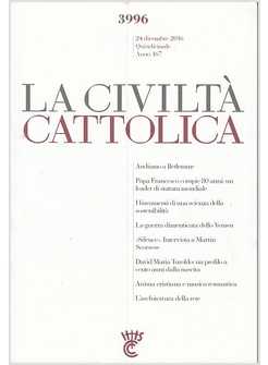 LA CIVILTA' CATTOLICA 3996. 24 DICEMBRE 2016