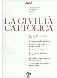 LA CIVILTA' CATTOLICA 4002 11/25 MARZO 2017