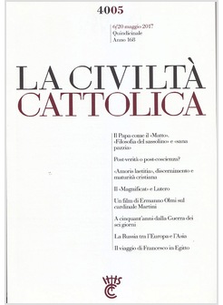 LA CIVILTA' CATTOLICA 4005 6/20 MAGGIO 2017