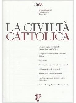 LA CIVILTA' CATTOLICA 4008 17 GIU - 1 LUG 2017 