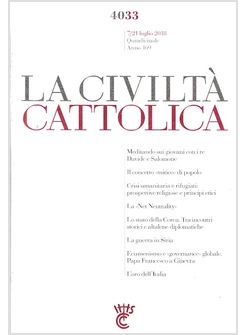 LA CIVILTA' CATTOLICA 4033  7/21 LUGLIO 2018   MEDITANDO SUI GIOVANI