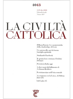 LA CIVILTA' CATTOLICA 4043 1/15 DICEMBRE 2018