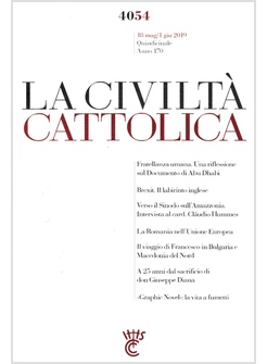 LA CIVILTA' CATTOLICA 4054 18 MAG/1 GIU 2019 FRATELLANZA UMANA DOCUMENTO