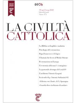 LA CIVILTA' CATTOLICA 4076 18 APR/2 MAG 2020