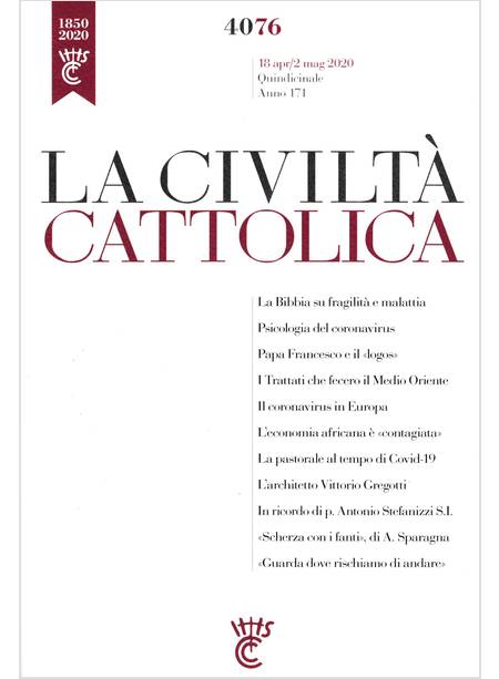 LA CIVILTA' CATTOLICA 4076 18 APR/2 MAG 2020