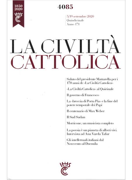 LA CIVILTA' CATTOLICA 4085 5/19 SETTEMBRE 2020