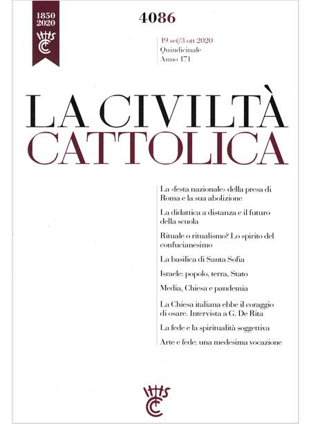 LA CIVILTA' CATTOLICA 4086  19 SET - 3 OTT 2020