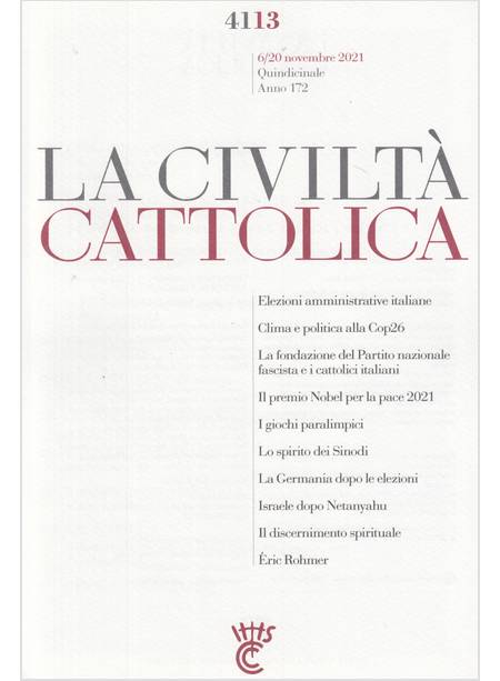 LA CIVILTA' CATTOLICA 4113  6/20 NOVEMBRE 2021  
