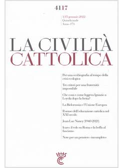 LA CIVILTA CATTOLICA 4117 01/15 GENNAIO 2022 