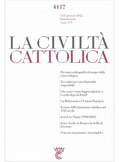 LA CIVILTA CATTOLICA 4117 01/15 GENNAIO 2022 