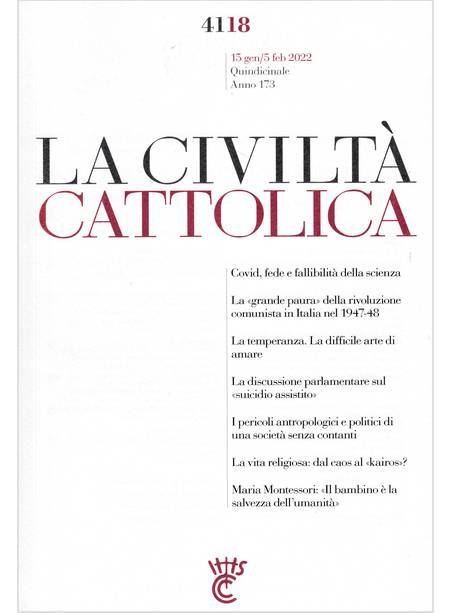 LA CIVILTA' CATTOLICA 4118 15 GEN/5 FEB 2022