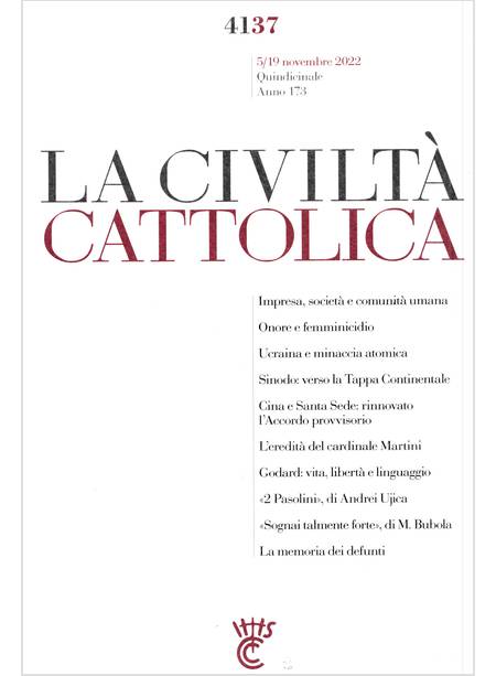 LA CIVILTA' CATTOLICA 4137 5/19 NOVEMBRE 2022 IMPRESA SOCIETA' E COMUNITA' UMANA