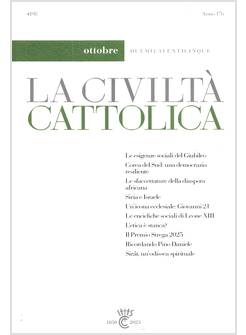 LA CIVILTA' CATTOLICA 4198 OTTOBRE 2025 LE ESIGENZE SOCIALI DEL GIUBILEO