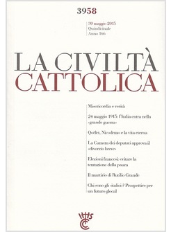 LA CIVILTA' CATTOLICA 3958 30 MAGGIO 2015