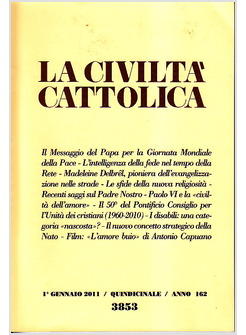 CIVILTA' CATTOLICA 3853  1 GENNAIO 2011