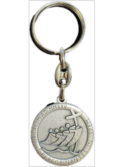 PORTACHIAVI 3,2 CM ARGENTATO LOGO GIUBILEO 2025 E PIAZZA SAN PIETRO