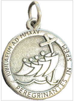 MEDAGLIA ARGENTATA CM 1,8 LOGO GIUBILEO 2025 E SAN PIETRO