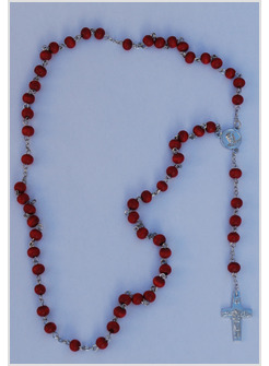 ROSARIO PETALO DI ROSA  CON CROCIERA PAPA FRANCESCO E CROCE BUON PASTORE