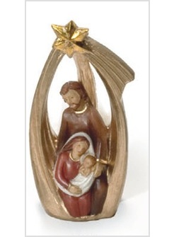 SACRA FAMIGLIA IN RESINA PICCOLA COLOR ORO CM 6,5 X 3,5