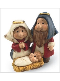NATIVITA' IN RESINA CON CANDELA CM 5,5 X 6,5