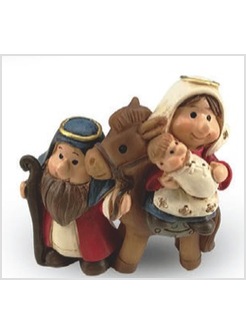 NATIVITA' IN RESINA CON ASINELLO CM 7,7