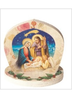 PRESEPE IN LEGNO CON BASE CM 7 X 7