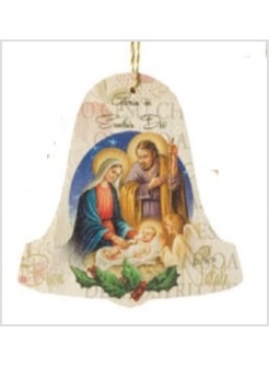 CAMPANA IN LEGNO CM 8 X 8 ADDOBBO PER ALBERO