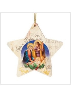 STELLA IN LEGNO CM 8 X 8 ADDOBBO PER ALBERO