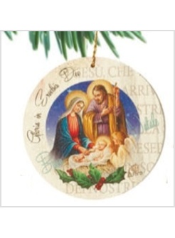 TONDO IN LEGNO CM 8 ADDOBBO NATALIZIO