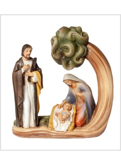 NATIVITA' IN RESINA CON ALBERO CM 11 X 12