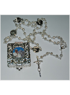 ROSARIO FILIGRANA PAPA FRANCESCO CON SCATOLINA FILIGRANA